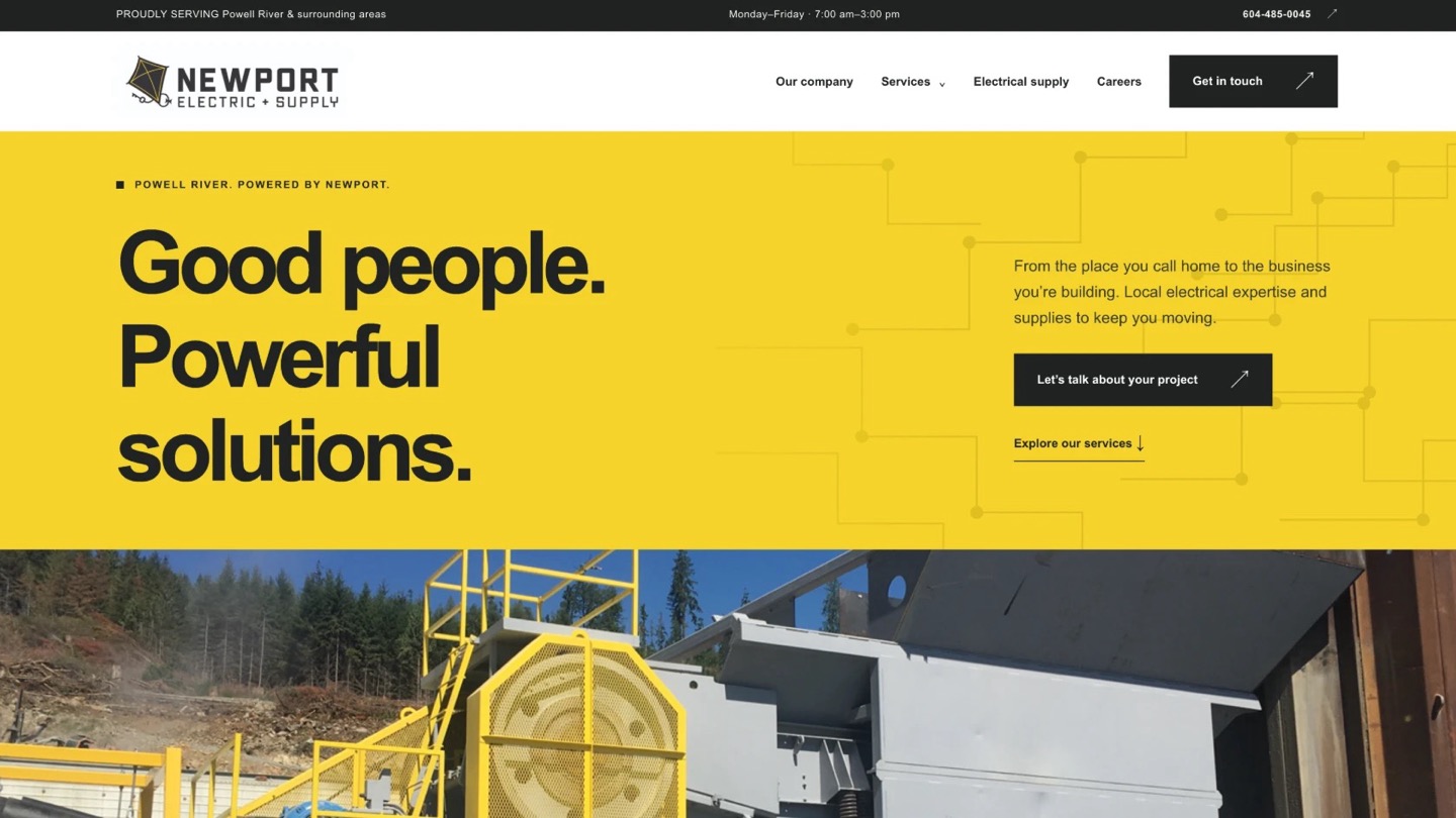 Newport Electric website